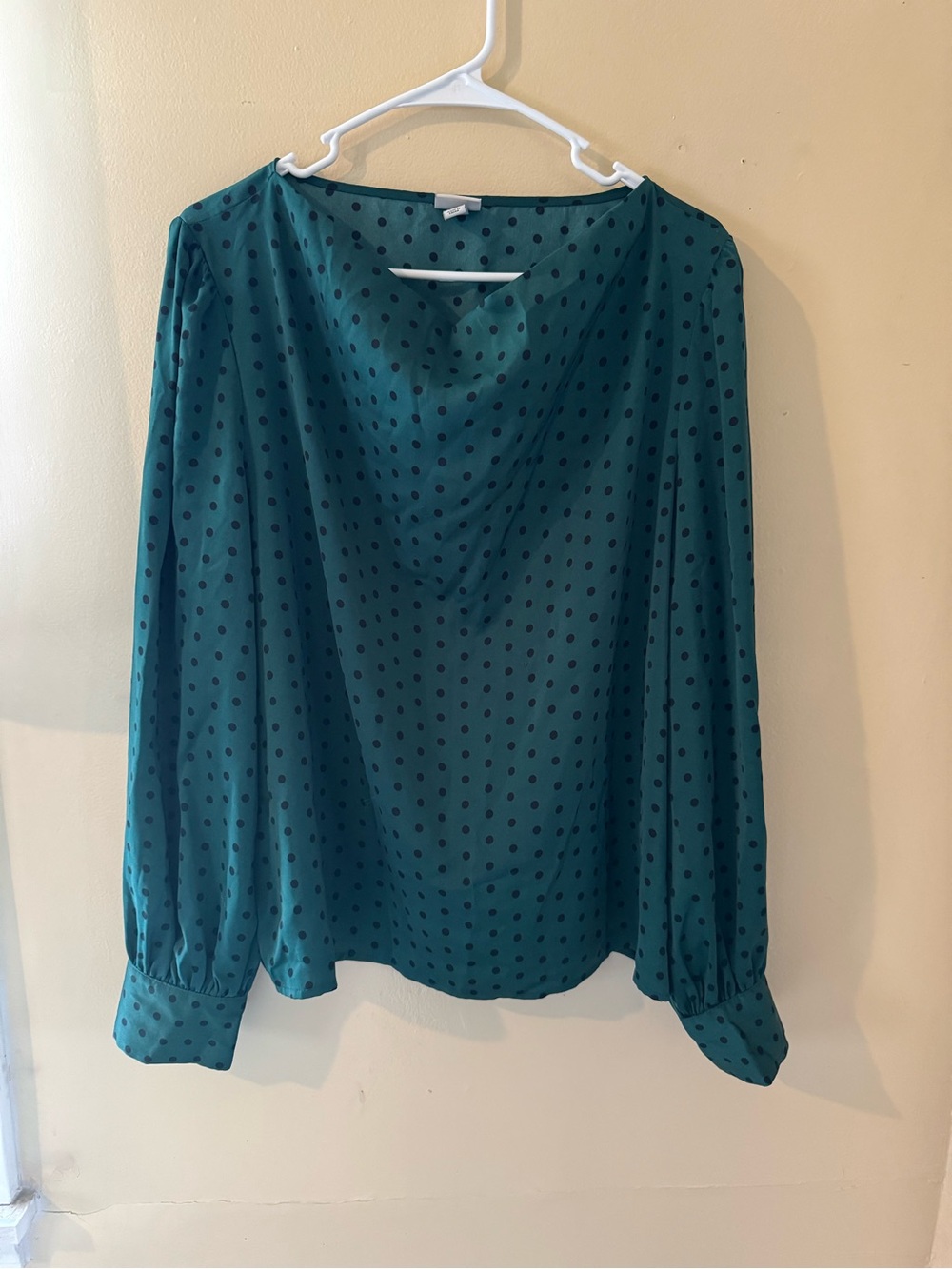 🎄5 for $20 A New Day Teal Polka Dot Long Sleeve Blouse Size XXL